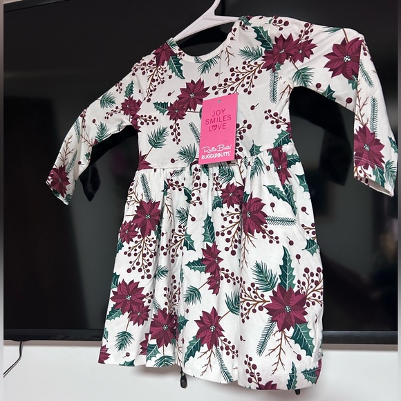 Ruffle Butts | NWT Merry & Bright Knit Long Sleeve Twirl Dress 18-24 Months - Picture 3 of 10